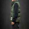 Men's Autumn and Winter Semi High Collar Cotton Vest Male Solid Color Large Size Sleeveless Zipper Cotton Coats
