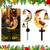 Decorative Lawn Lamps Santa Moon Garden Stake Light, Solar Powered Claus Lamp with Stake, Holiday Light for Outdoor Yard Patio