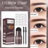 Eelhoe One-Step Augenbrauenstempel Formgebungs-Kit Professionelles Schnelles Augenbrauen Make-up Form Wasserdichter Haaransatz-Stift Augenbrauenpinsel Set