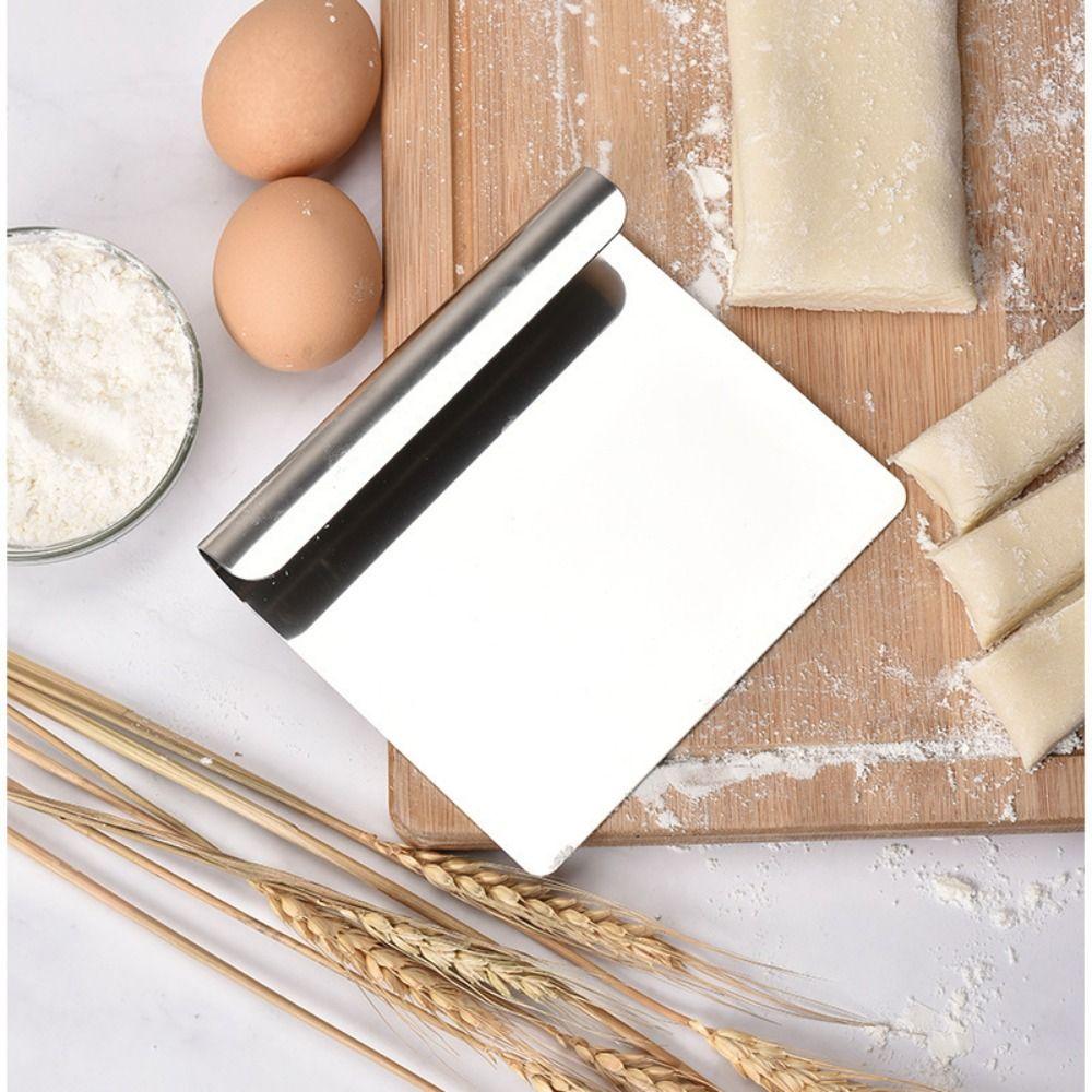 304 Stainless Steel Bench Flour Scraper Flat Shovel Cake Divider Dough Cutting Tool Pastry Making