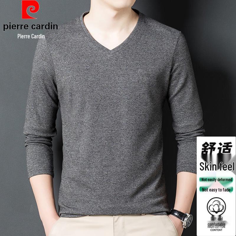 Pierre Cardin Men's V-Neck Long Sleeve T-Shirt