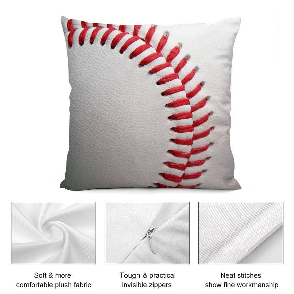 Fashion BASEBALL Pillow Case Short Plush Double-sided Print Square Throw Pillow Covers Sofa Home Cushion Decor