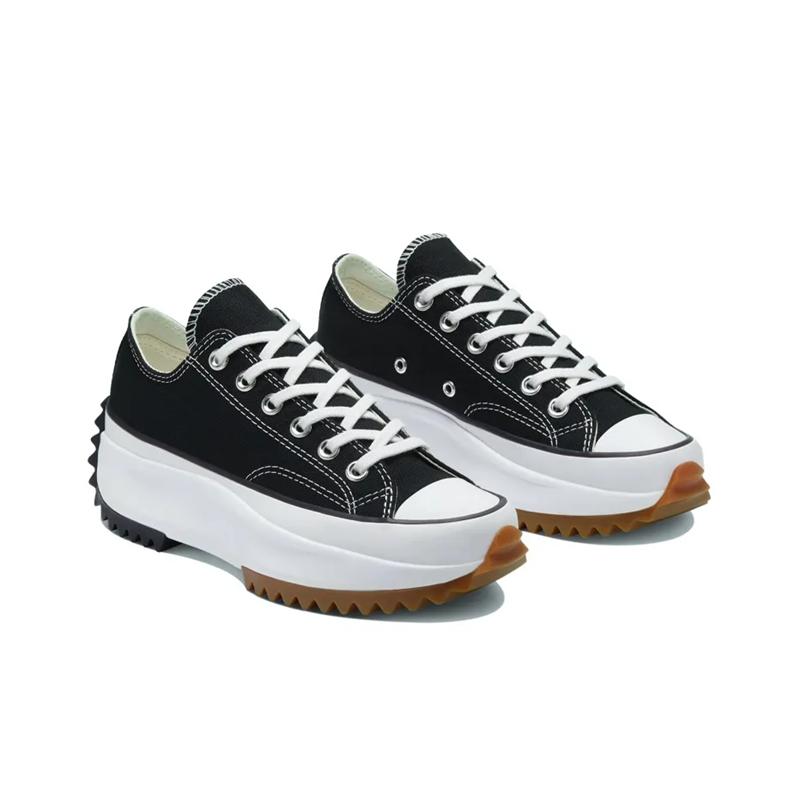 Converse Run Star Hike Versatile Round Toe Lace-Up Low Top Kids Canvas Shoes Men sneaker Black Q68816S