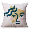 Modern Sketch Art Home Decoration Sofa Pillow Case Abstract Geometric Line Design Sexy Woman Face Decorative Chair Cushion Cover