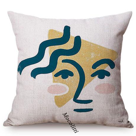 Modern Sketch Art Home Decoration Sofa Pillow Case Abstract Geometric Line Design Sexy Woman Face Decorative Chair Cushion Cover