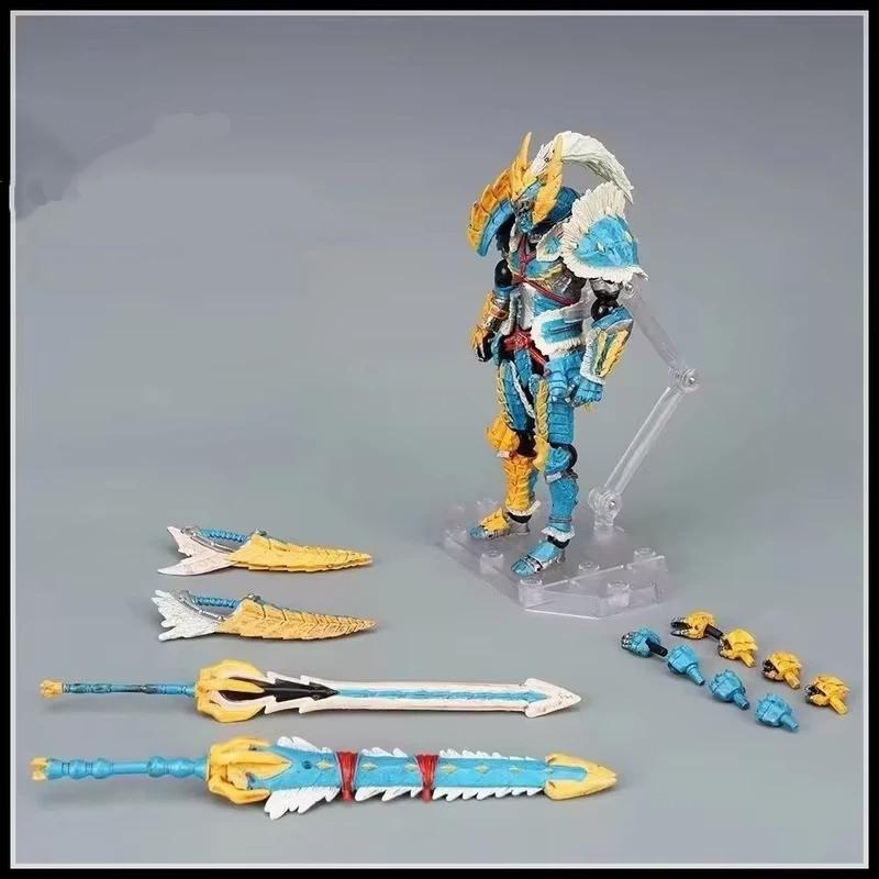 17CM MonsterHunter Lioleus Zinogre Articulated Action Figures Mecha Model Package Desktop Ornament Statue Playthings Boys Collectible Present