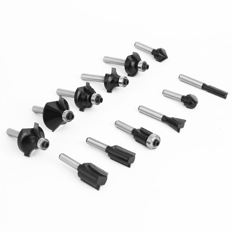 12pcs 6mm Shank Router Bit Set Trimming Straight Milling Cutter Wood Bits