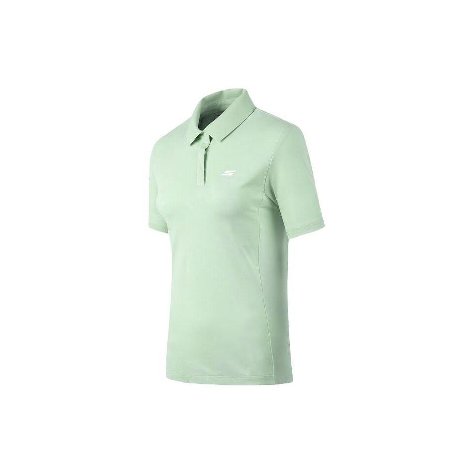 Skechers Solid Quick-Dry Breathable Knitted Polo Shirt Women tops Port-Gray P223W063-01P9 S