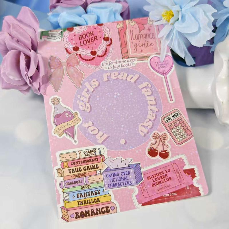 Cute Bow Pattern Insert Paper Cards Waterproof No Residue for Transparent Tablet Case E-Reader Cover Travel Portable Decor