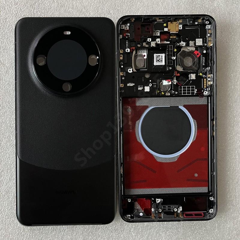 Nouvelle Coque Arrière Pour HW Mate 60 Pro Cadre Avant + Cache Batterie Arrière + Cadre Caméra + Cache Flash Avec Boutons Latéraux