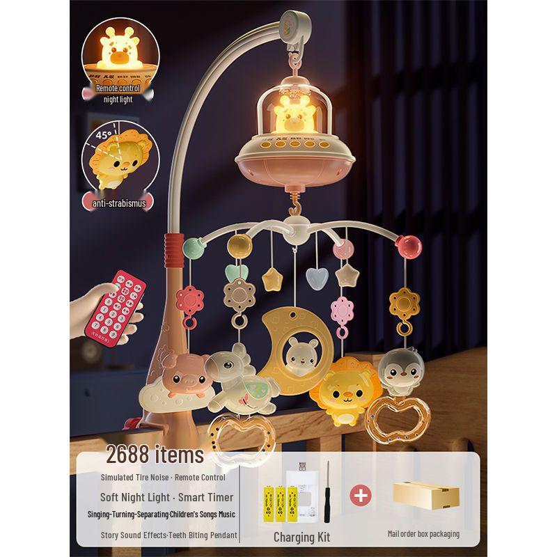 Newborn Baby Crib Mobile: Rotating Musical Rattle & Soothing Pendant