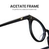 Cyxus Modische Runde Acetatrahmen-Brille mit Blaulicht-UV und einer Schlankmachenden Unisex-Blockierung, Schutz, Effekt, (8326T01, Schwarz)