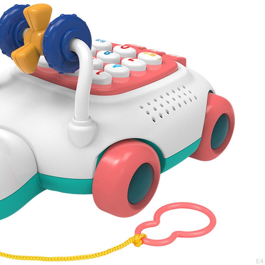 Cartoon Telephone Pull Toys Develop Cognition Early Education Pretend Enlightenment