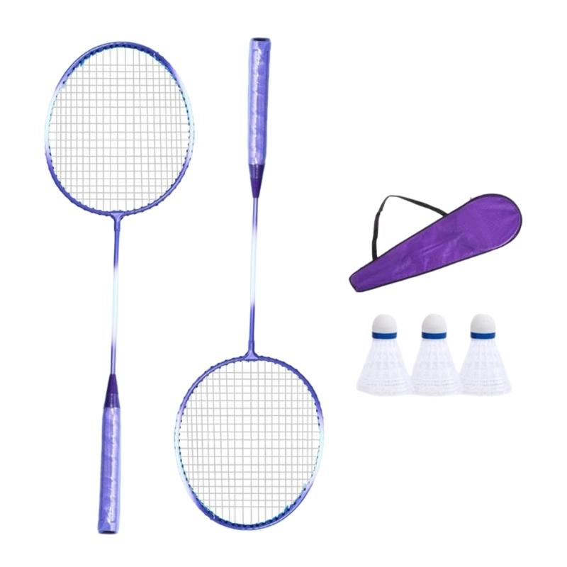 1Pair Shuttlecocks Racquet Light Weight Badminton Racket Set Professional Double Badminton Racquet for 2 Players Playing