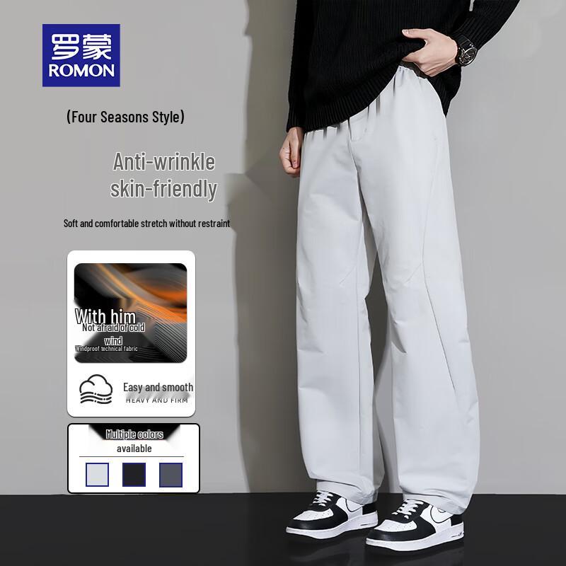Romon Men s Autumn Windproof Loose Straight Casual Pants 2XL