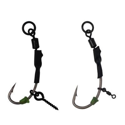 Carp Fishing Ronnie Rig Hook Baits Stoppers Baits Screws Terminals Tackle Carp Fishing Rig Hook with Antitangle Sleeve