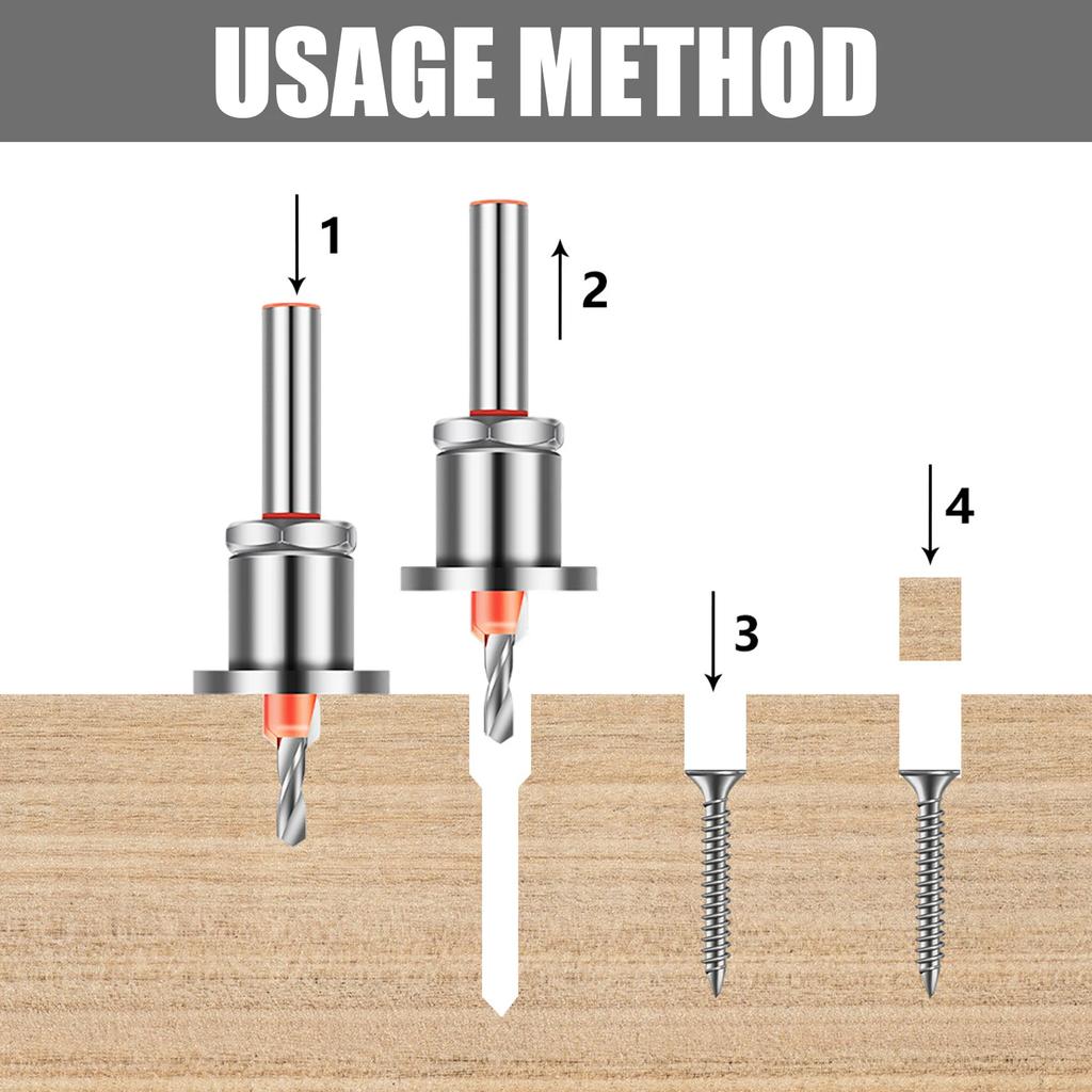 5Pcs Countersink Drill Bit Set Adjustable Counter Hole Drill Bit Metal Woodworking Counter Sinker Tool Kit with 5 Wrench