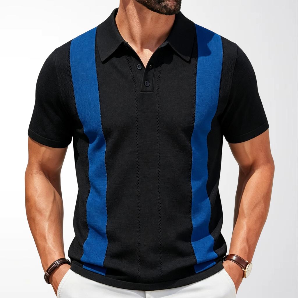 Men's Knit Polo Shirts Short Sleeve Polo Shirt Lightweight Casual Golf Shirts Summer Breathable Collared T Shirts for Men Vacation Beach Soft Shirts