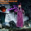 180CM Flying Witch Halloween Decor,Hanging Vocal Witches with Light Up Eyes and Creepy Sound for Outdoor Indoor Halloweens Haunted House Props