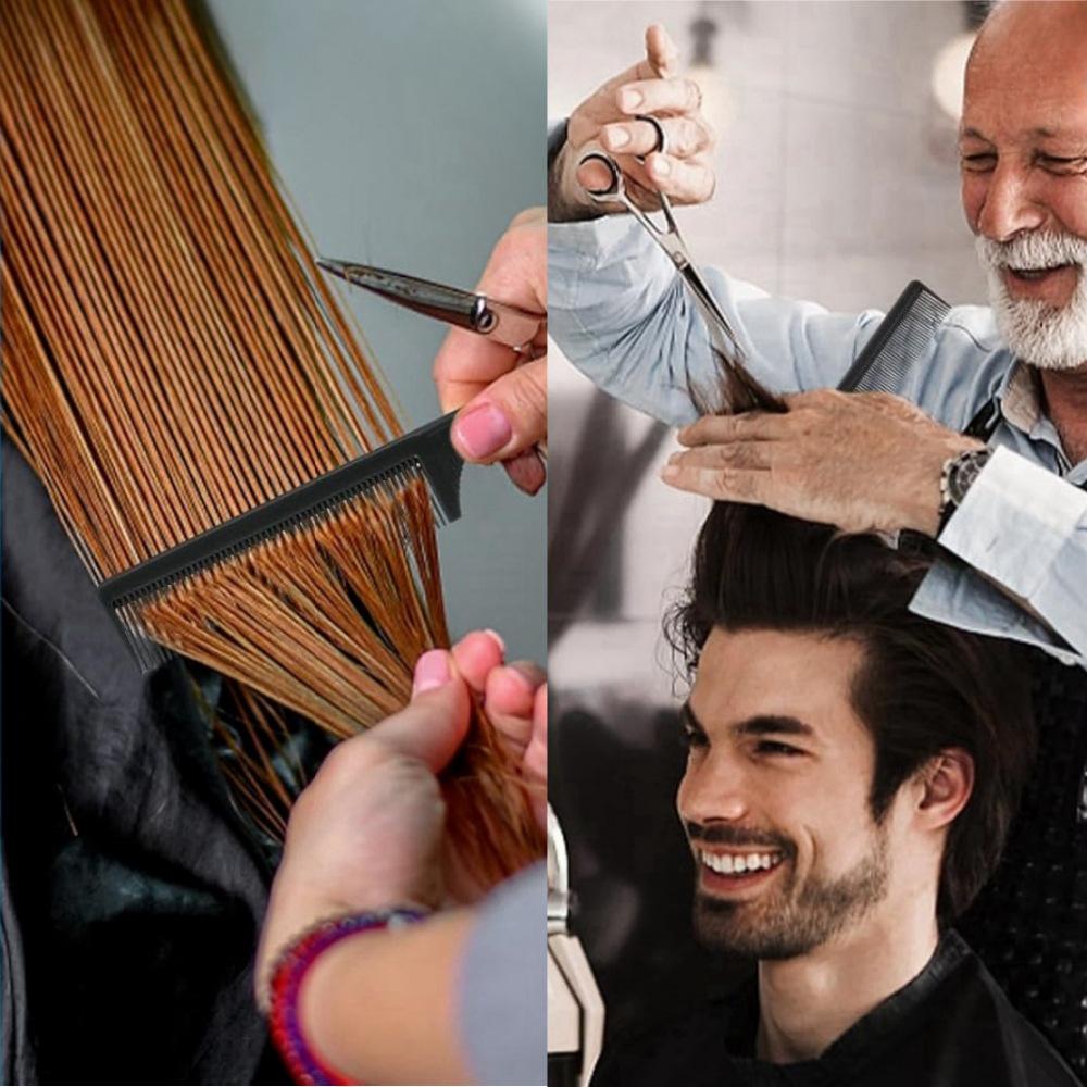 Bestseller Doppelkopf Haarkamm & Augenbrauenbürsten Set: Ideal für Friseure, Styling und Haareziehen