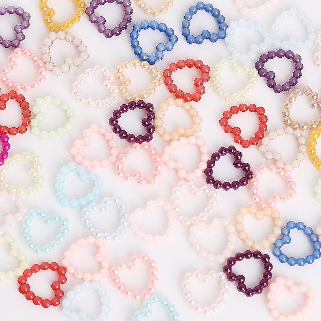 Colorful Star Flower Bow ABS Pearl Beaded DIY Nail Art & Phone Case Accessories