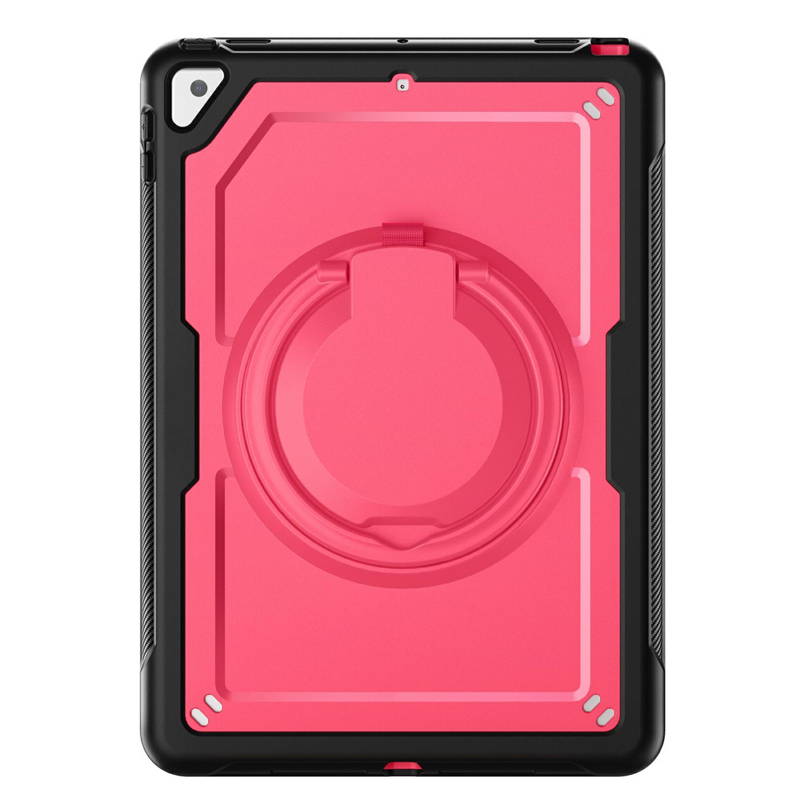 

For iPad 10.2 (2021)/(2020)/(2019)/iPad Pro 10.5-inch (2017)/iPad Air 10.5 inch Case with Strap Kickstand PC+TPU Tablet Cover Rose