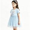 Elsa Princess Dress for Girls: 2026 Pink Frozen Star Mesh Short Sleeve Summer Dress