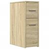 Narrow Bathroom Cabinet with Casters Sonoma Oak Wood Based Material