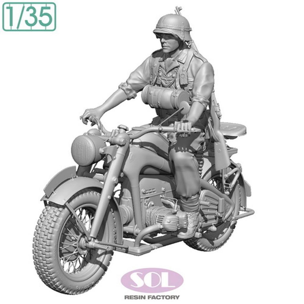 Sol Model WKII Deutscher KS750 Militärmotorrad mit 1 Motorrad 3D-Drucker MM877 1/35 Soldat, Bausatz, (Motorrad)