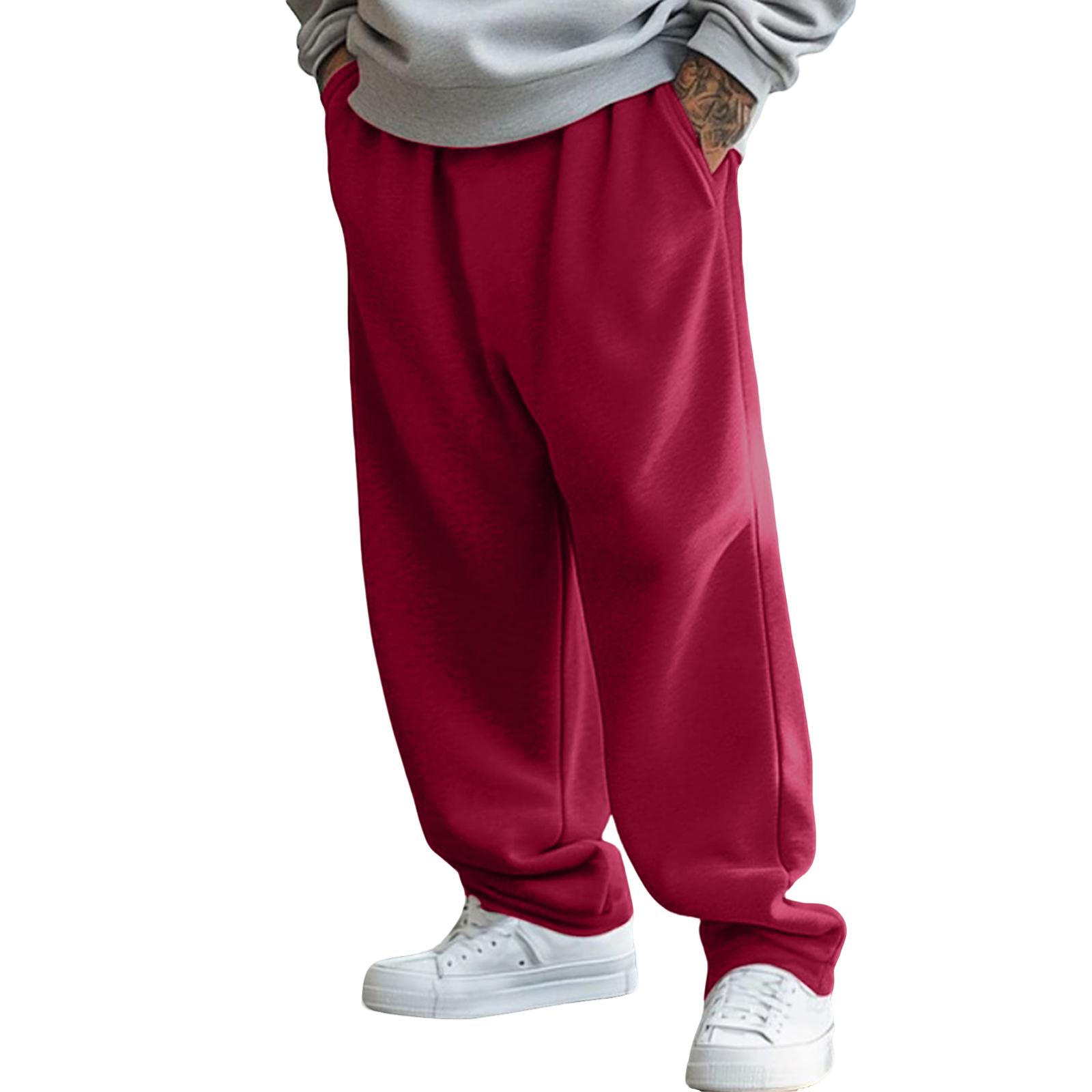 

Мужские мешковатые спортивные штаны широкие спортивные штаны с карманами M красный