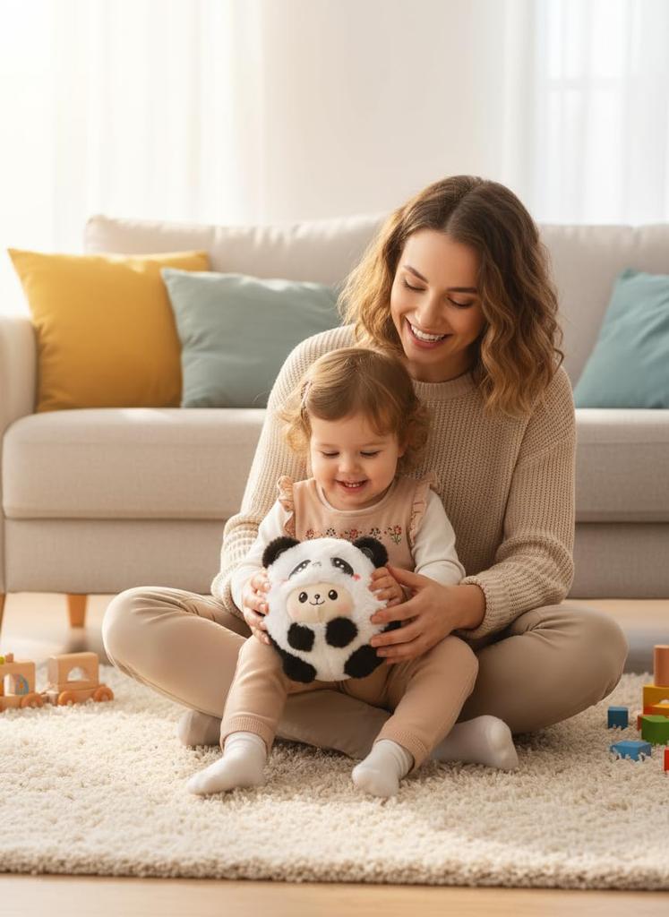 JIAXIN Panda Plush Toy, Relaxing Toy, with Bell Ball