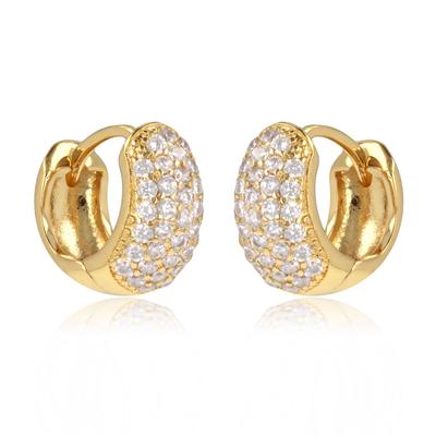 [Q7044] - Gold Plated Hoop Earrings 'Sissi' - 15 Mm 6 Mm
