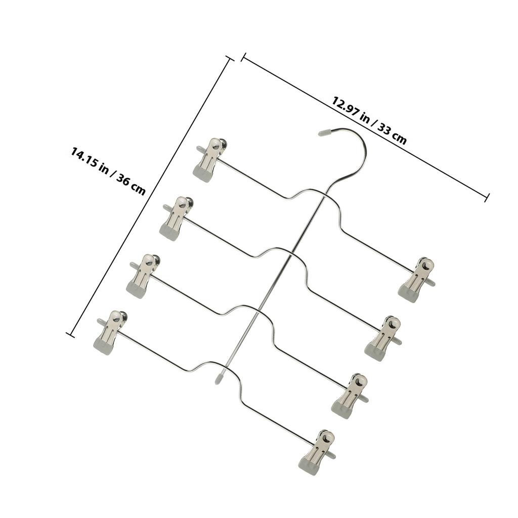 Multi Layers Metal Pants Skirt Hanger Clothes Organizer Space Saving Clips Home Hotel Storage Skirt Hangers with Clips