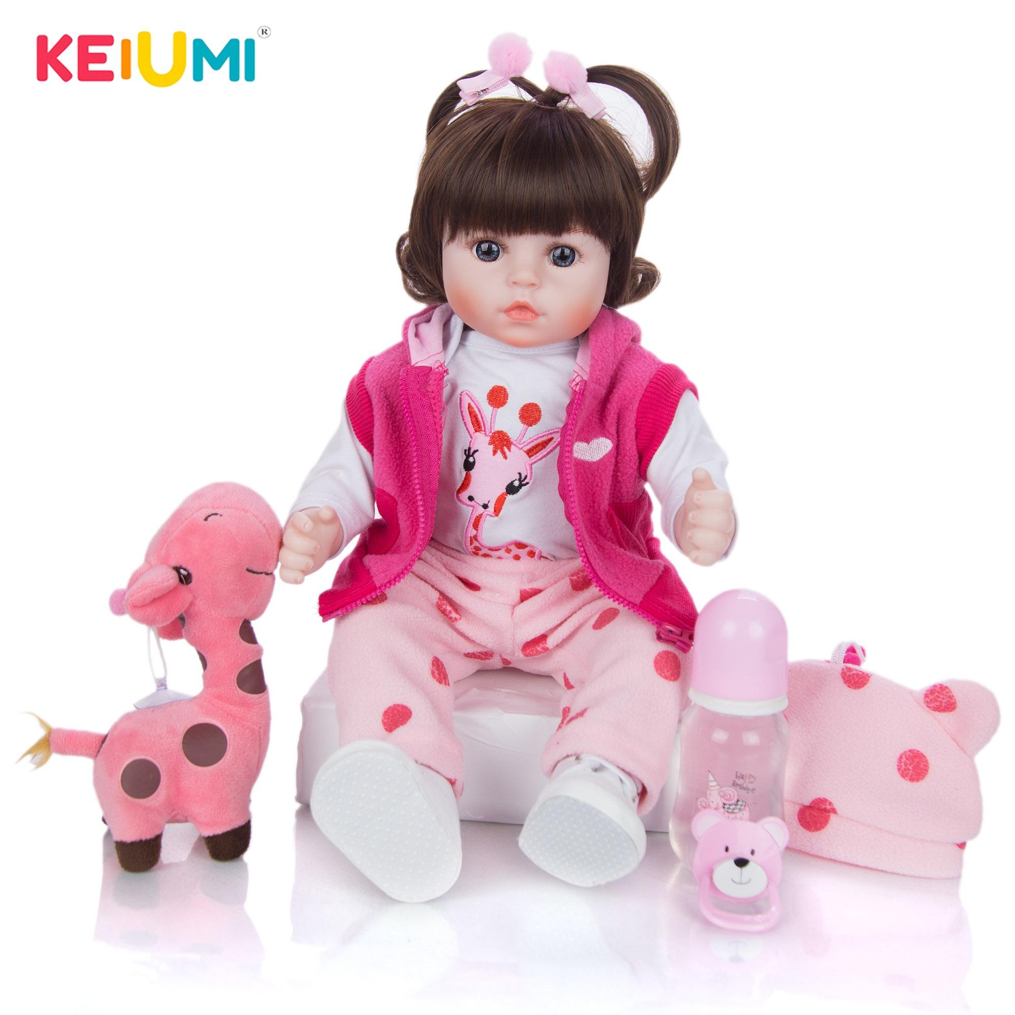 

Кукла KEIUMI Reborn Bebe, игрушка, ткань, мягкая, реалистичная, кукла с жирафом, для детей, подарки на день рождения, Рождество 18 inch синий