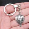 Punk Airplane Gear Steampunk Themed Antique Bronze Metal Keychain with 30mm Ring for Boys Bag Charm