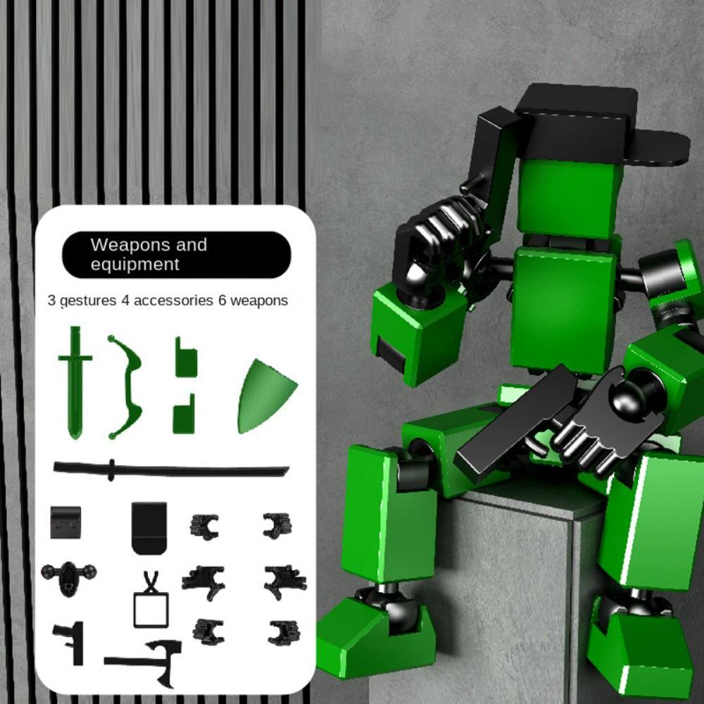 

Movable Robot Multi Joint Movable Model Model Doll Shapeshift Robot Collection Toy зелёный