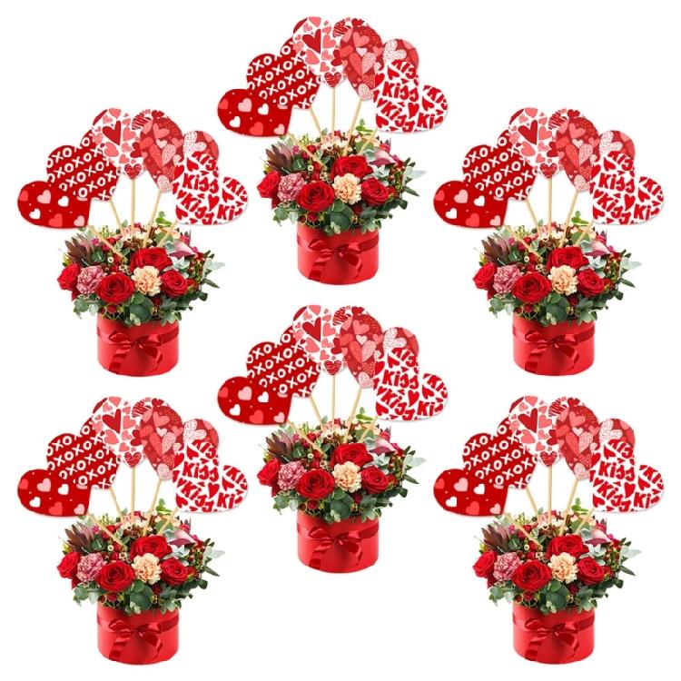 Valentines Day Party Scene Decoration Vase Inserts 15Pcs Cardstock Decors Craft Supplies For Table Centerpieces