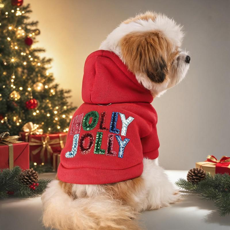 PETCIRCLE Dog Christmas Sweatshirt Small Puppy Warm Festive Costume