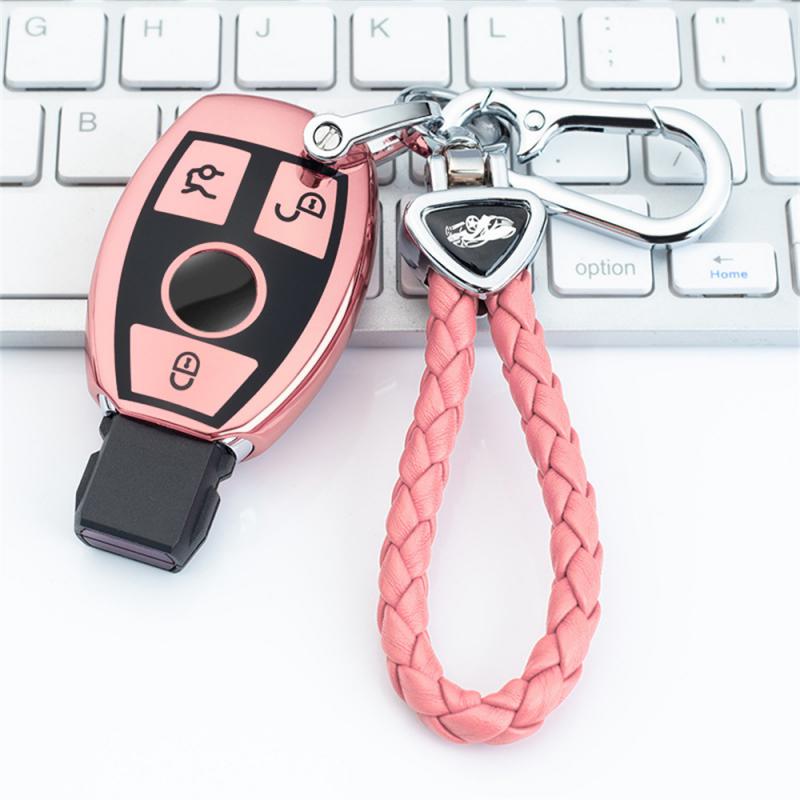 Měkké TPU Pouzdro na klíč od auta Dálkový ovladač Fob Pro Mercedes Bnez CLA GLC GLA GLK W203 W210 W211 W204 W176 Třída A B C R AMG Příslušenství