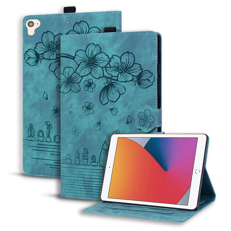 For IPad 9th Generation Case Emboss Flower Wallet Tablet For IPad 10.2 9.7 Case For IPad 10 9 8 7 6 5 Th Gen Air 2 Pro 11 Girls