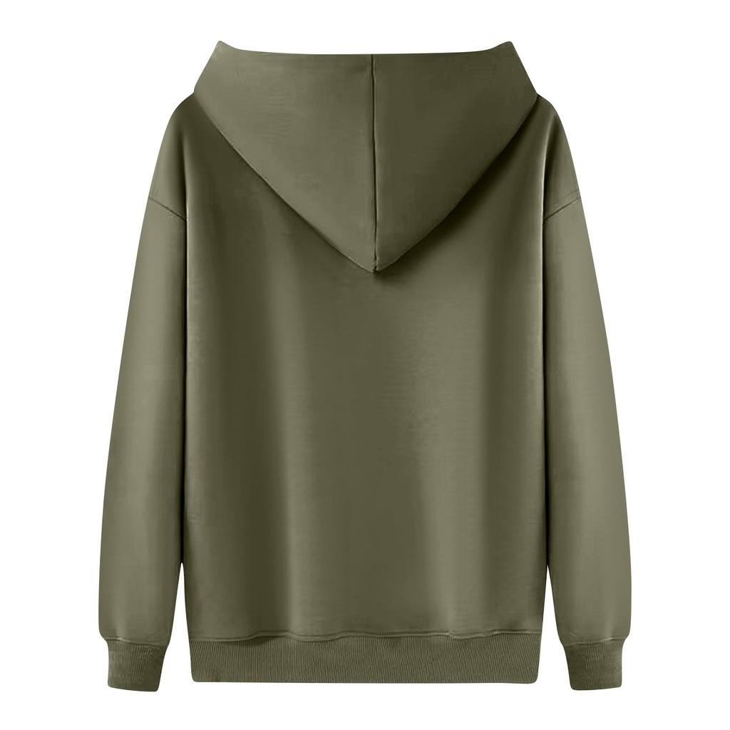 Women's Fashionable Long-sleeved Pullover And Solid-color Hooded Sweatshirt
