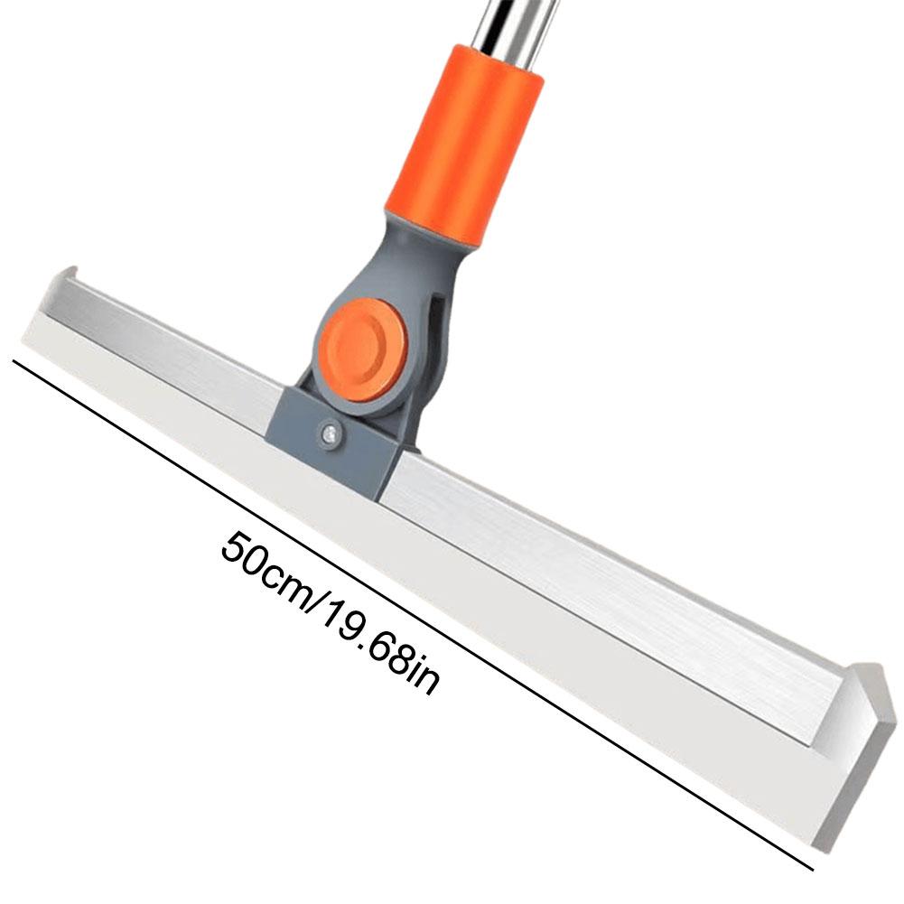 Silicone Floor Wiper Squeegee Stainless Steel Long Handle Squeegee Adjustable Angle Shower Window Squeegee for Bathroom Sweeping