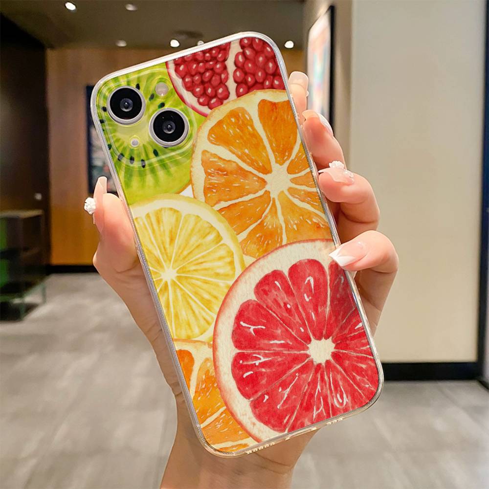 Summer Fruit Phone Case For iPhone 17 16e 16 15 14 13 12 11mini Pro Max X XR XSMAX 8 7 Air Plus Soft Cover