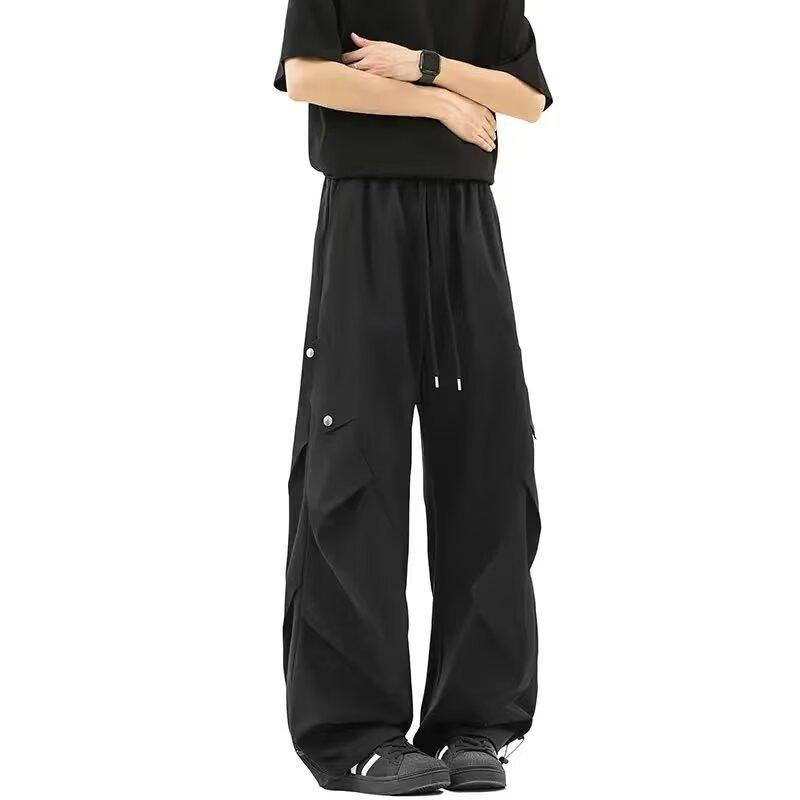 Casual Charge Pants Men's American Paratrooper Design Folded Thin Loose Straight Trend High Street Tooling Quick-Drying Pants