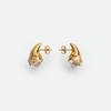 Metal Inlaid Water Drop Glass Beads S925 Silver Needle Stud Earrings Simple Sweet Cool Style Personalized Fashion Earrings