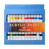 24 Pieces/set DIY Colored Acrylic Pigment Set Non Toxic and Durable 12ml Cylindrical Painting Pigment
