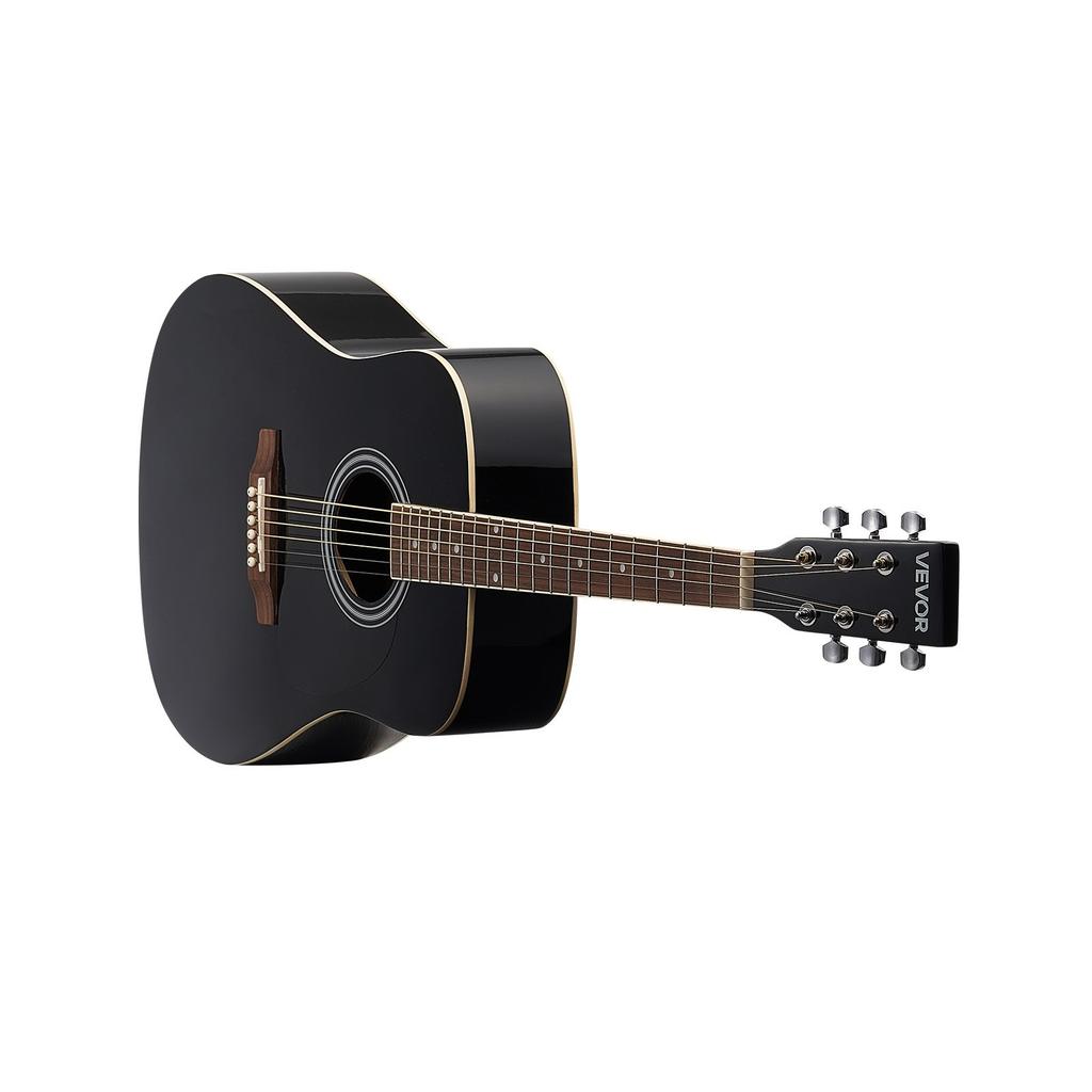 VEVOR 41 in / 1041.4 mm Dreadnought Acoustic Guitar Beginner Bundle for Adult Taller Black