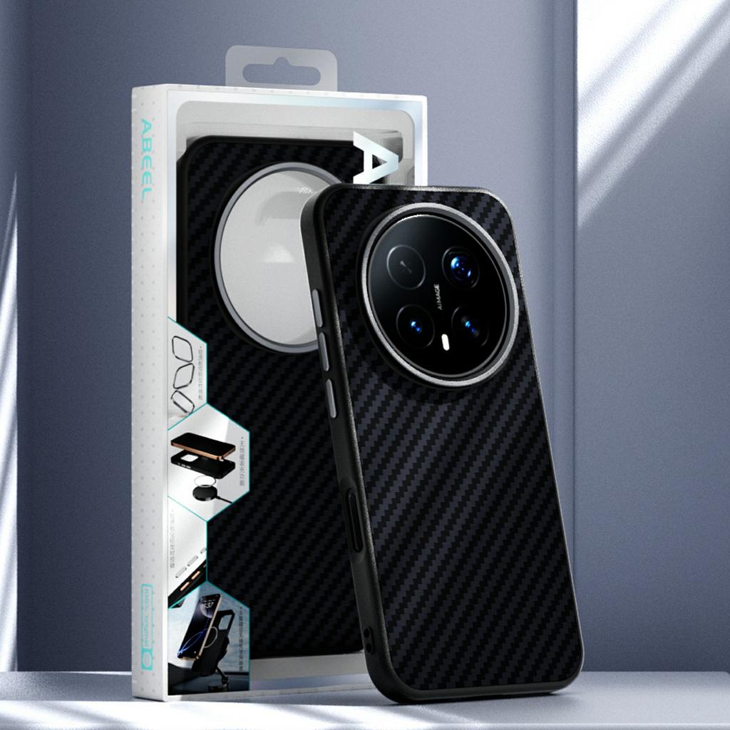 ABEEL Etui magnetyczne do Honor Magic8 Pro 5G z teksturą włókna węglowego Tylna osłona telefonu