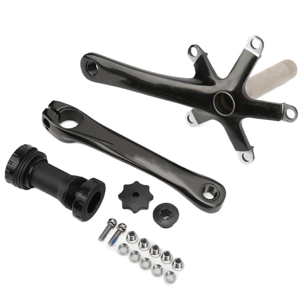 Bike Crank Arm Set Aluminum Alloy Crank High Strength Mountain Bike Crankset with Bottom Bracket Kit