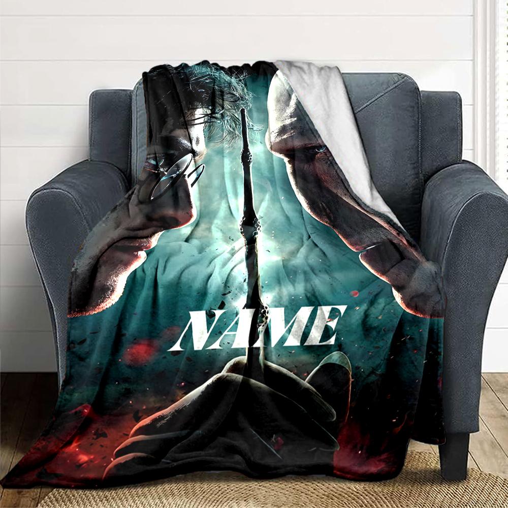 Custom Name Harry Potter Adventure blanket for Couch & Bed, Plush Cozy Fuzzy Blanket Super Soft & Warm Blankets for Fall and Winter. 090879
